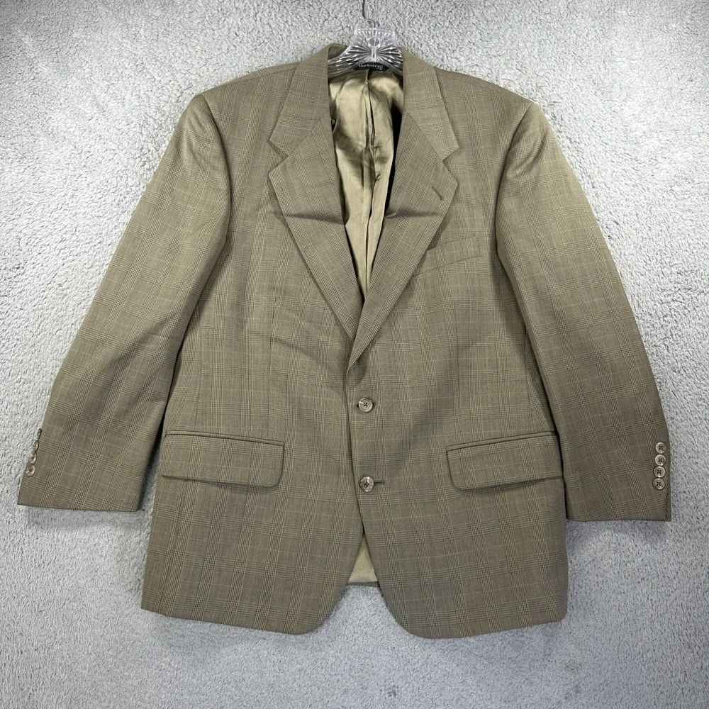 Vintage Burberrys Blazer Mens 42 Brown Glen Check Wool Sport Coat Jacket‎ USA